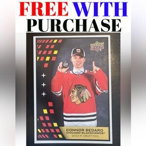 Connor Bedard 2023/24 Upper Deck Jumbo Rookie RC Hockey Card FREE WITH $25 TOTAL